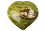 Polished Green Pistachio Opal Heart - Madagascar #249541-1
